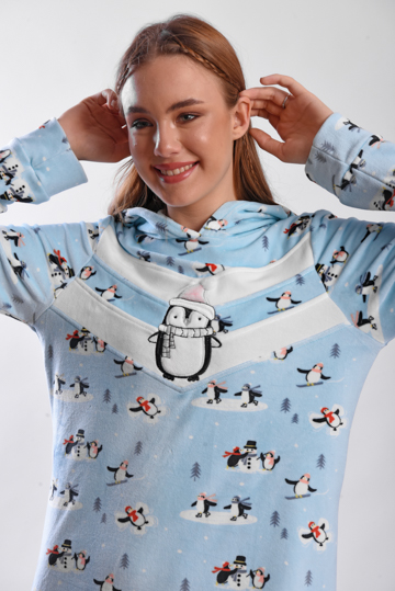 W24 J&amp;A Penguin on ice 9163 Night Dress