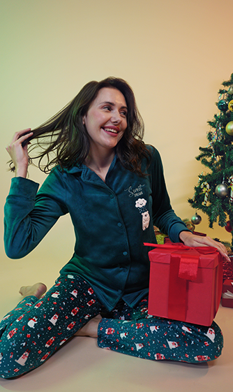 W24 J&amp;A Bear in Christmas 9226 Pyjama