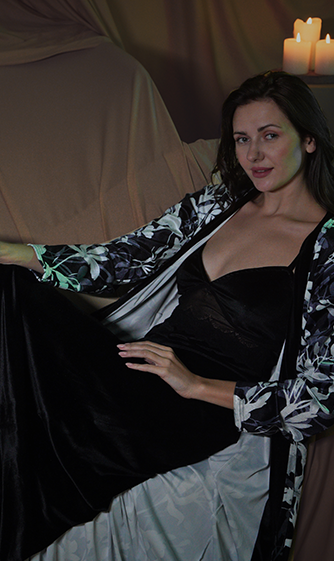 W24 J&amp;A Nighty 9186 Lingerie Night Dress &amp; Robe
