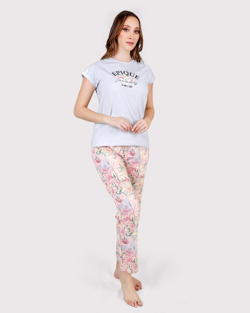 S24 J&amp;A Pinky Flower 8174 Pyjama