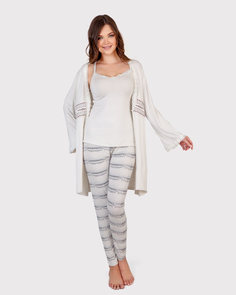 S24 J&amp;A Strip Nordic 8272 Pyjama &amp; Robe