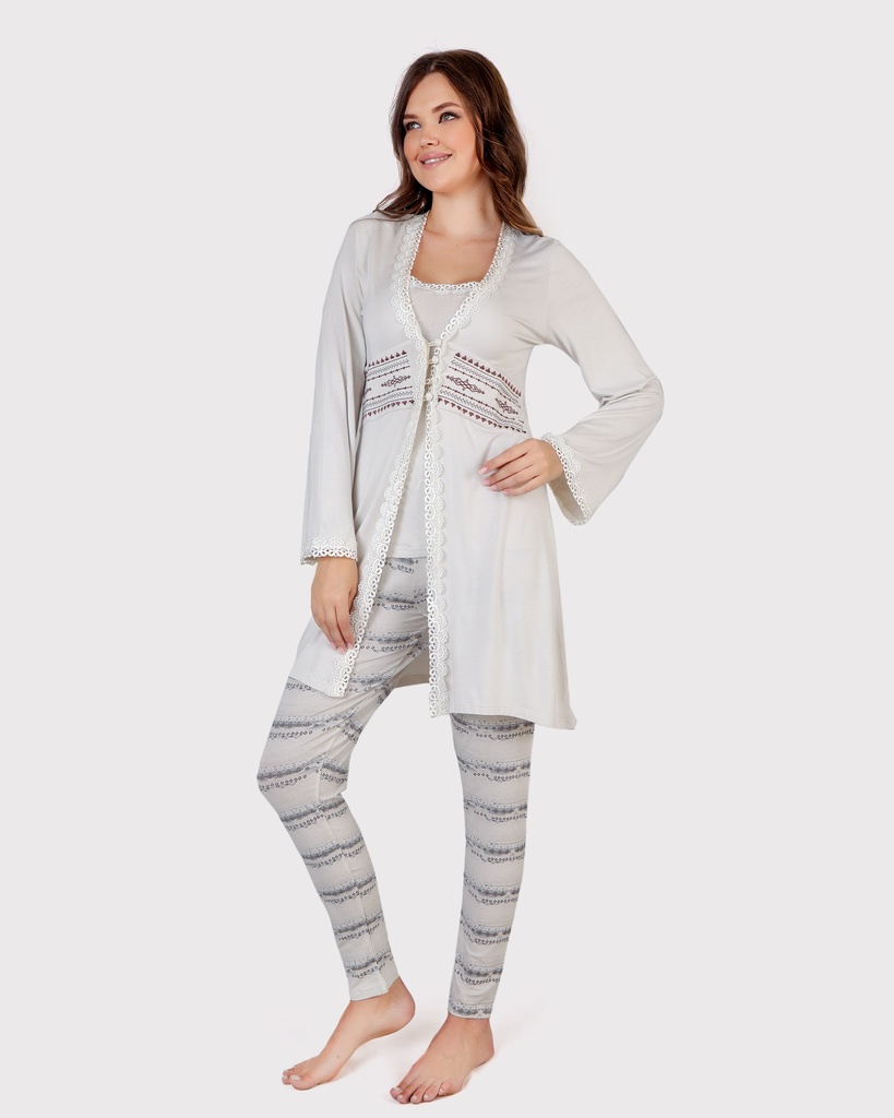 S24 J&amp;A Strip Nordic 8272 Pyjama &amp; Robe