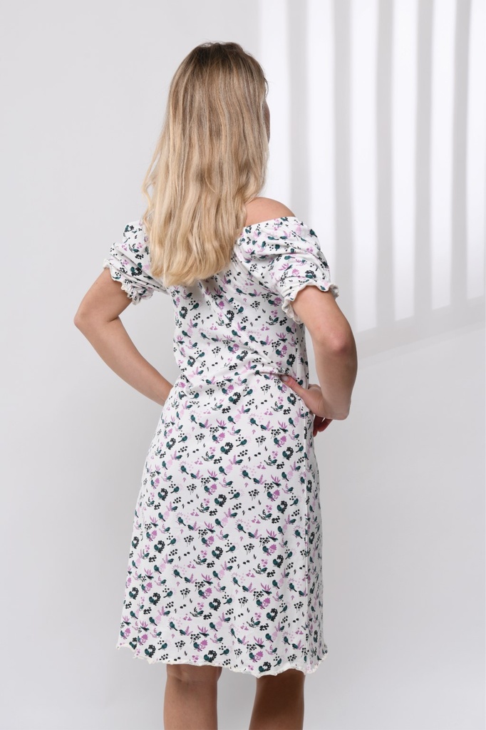 S23 J&amp;A Floral Birds 8114 Night Dress