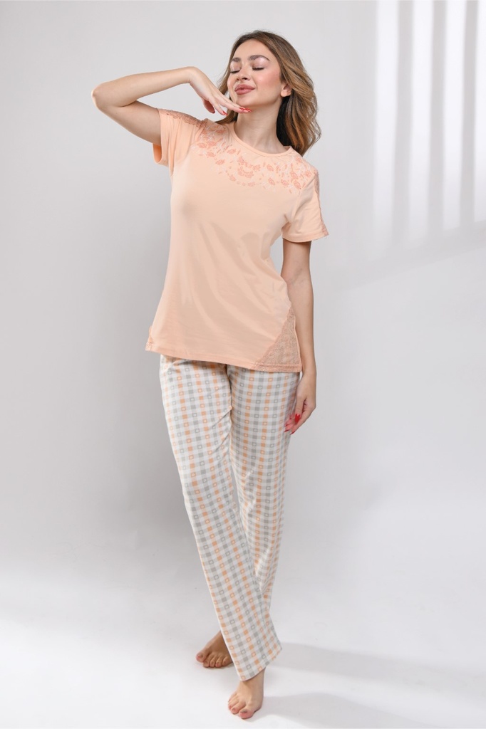 S23 J&amp;A Checkers &amp; Floral 8024 pyjama