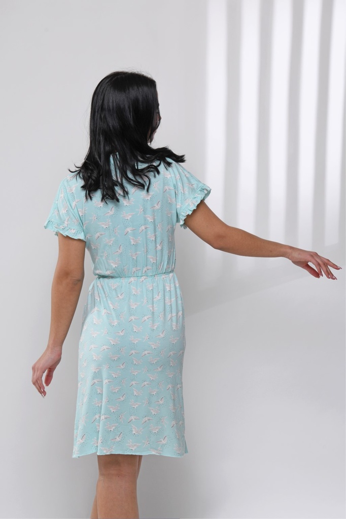 S23 J&amp;A Blue Cyal Birds 8212 Night Dress