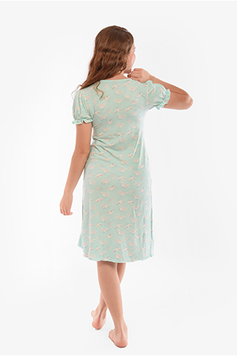 S23 J&amp;A Blue Cyal Birds 8216 Teen Night Dress