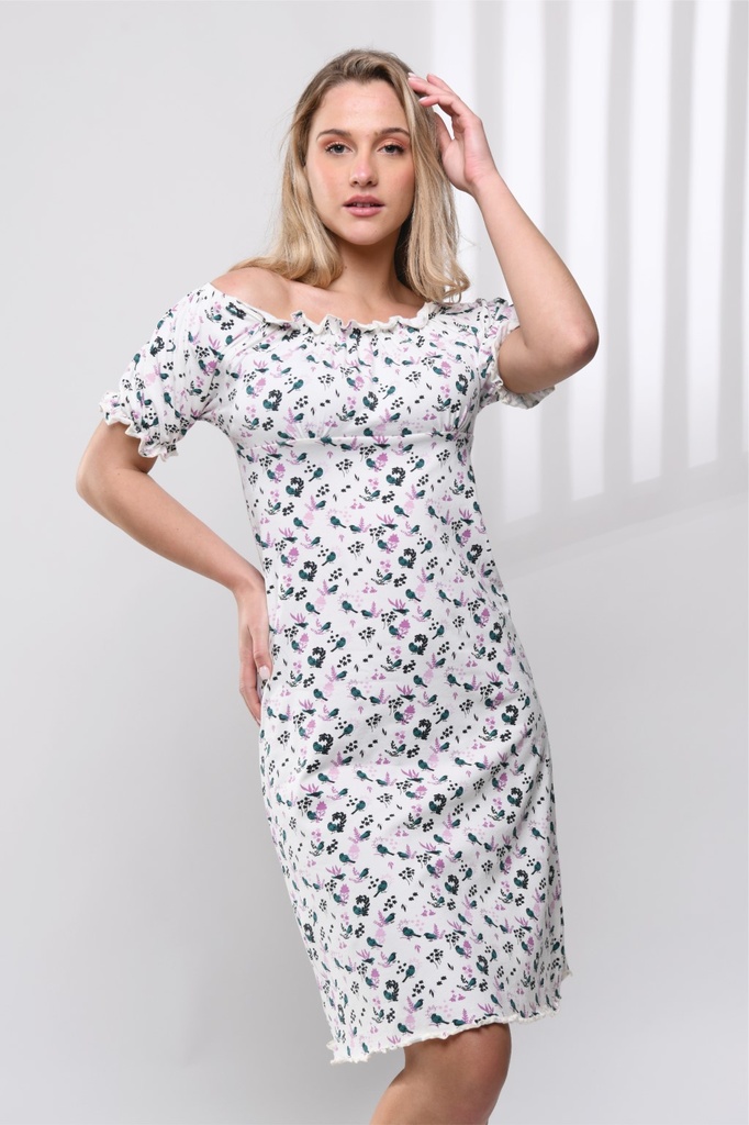 S23 J&amp;A Floral Birds 8114 Night Dress