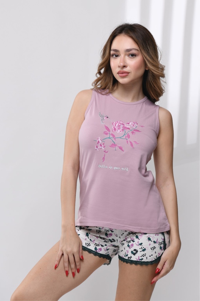 S23 J&amp;A Floral Birds 8110 short