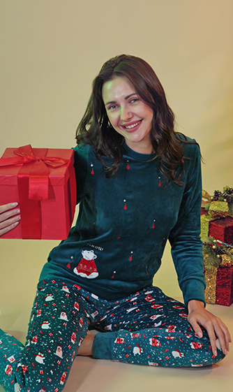 W24 J&amp;A Bear in Christmas 9221 Pyjama